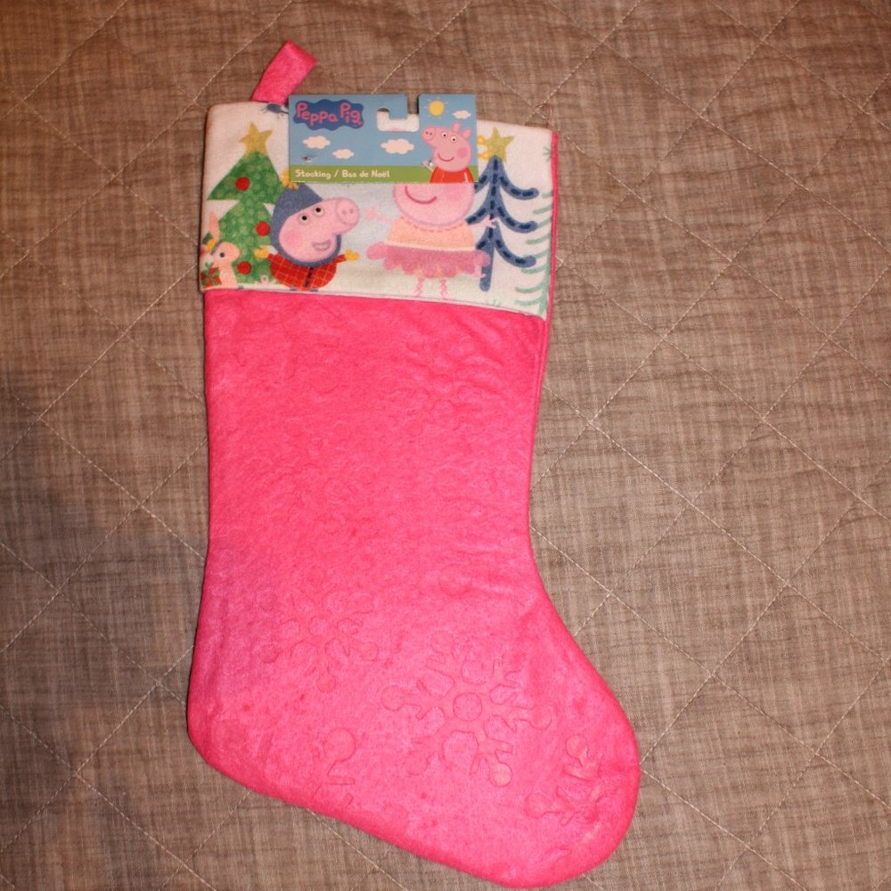 🍁4/$20 Peppa Pig Felt Christmas Stocking Pink